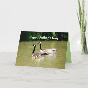 Carte Bonne Fête des pères Goose Family Card