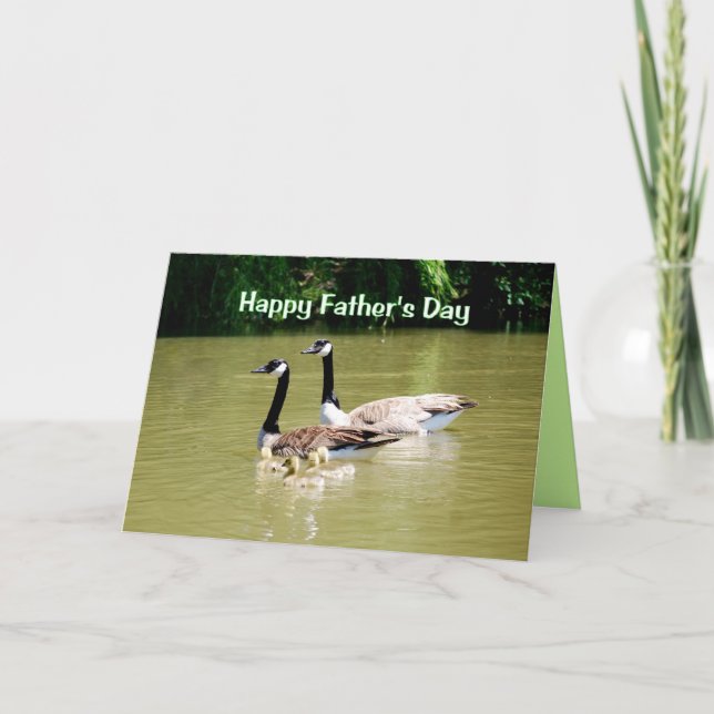 Carte Bonne Fête des pères Goose Family Card (Devant)