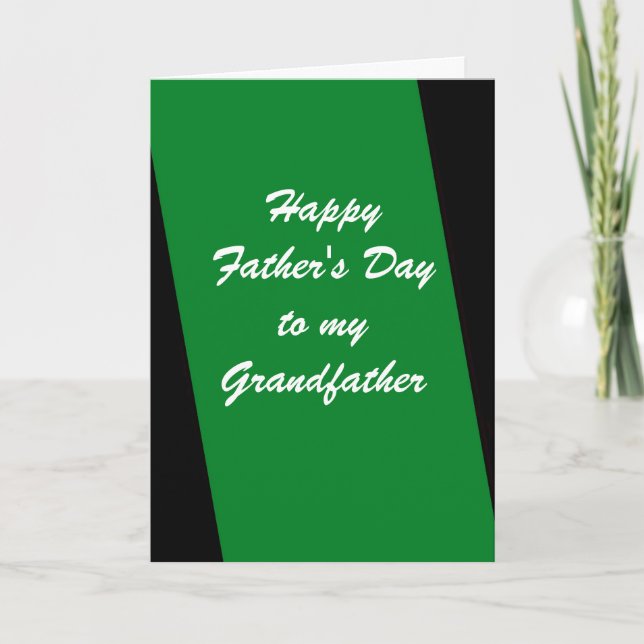 Carte Bonne Fête des pères grand-père Green Stripe (Devant)