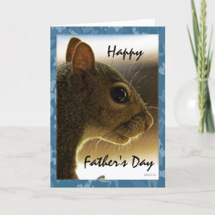 Carte Bonne Fête des pères Grey Squirrel Salutation