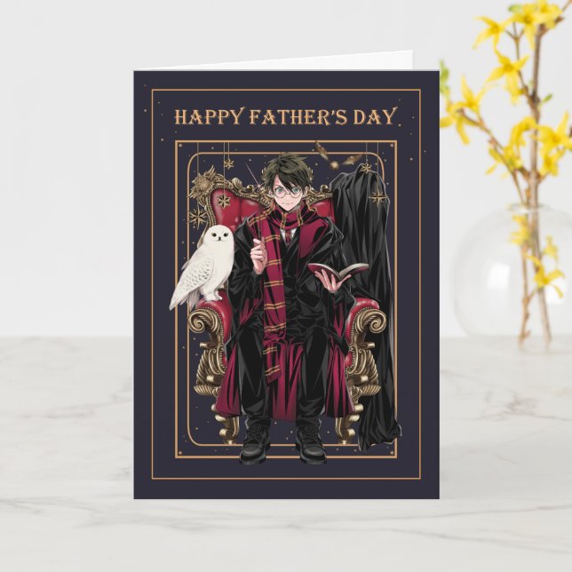 CARTE BONNE FÊTE DES PÈRES HARRY POTTER™ (Fleur jaune)