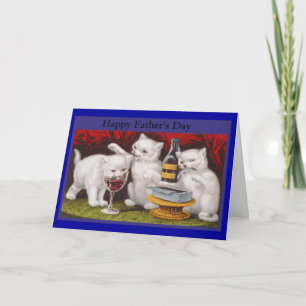 Carte Bonne Fête des pères Naughty Kittens
