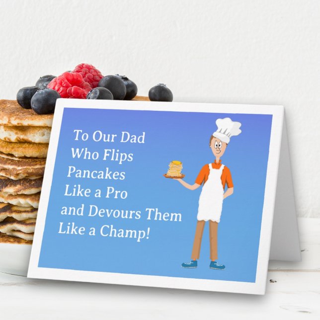 Carte Bonne Fête des pères Papa Chef avec des crêpes (Créateur téléchargé)