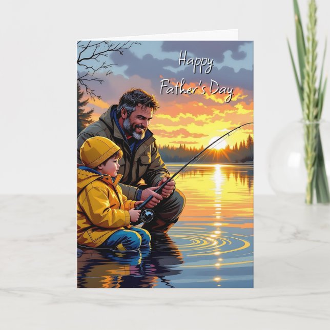 Carte Bonne Fête des pères | Pêche nocturne (Devant)