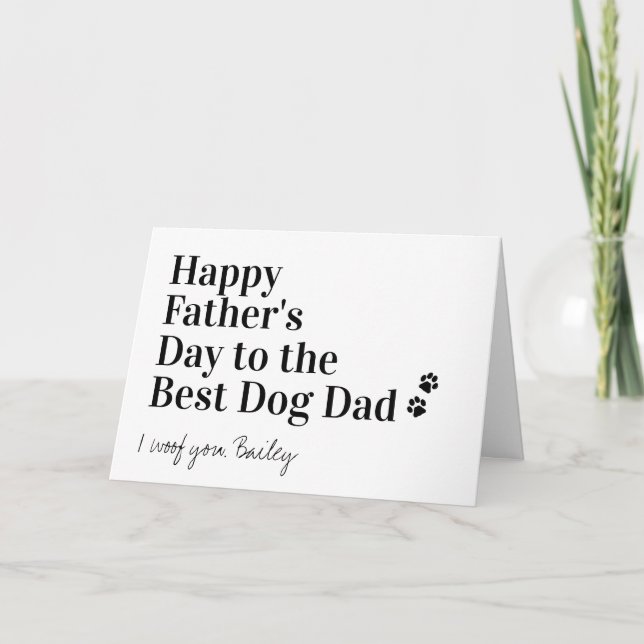 Carte Bonne Fête des pères personnalisée meilleur chien  (Devant)