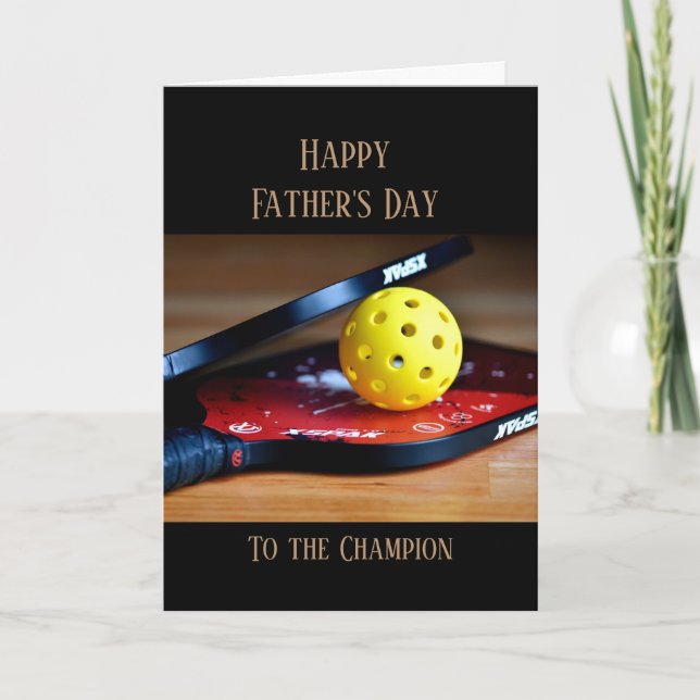 Carte Bonne Fête des pères Pickle Ball Champion Sport (Devant)
