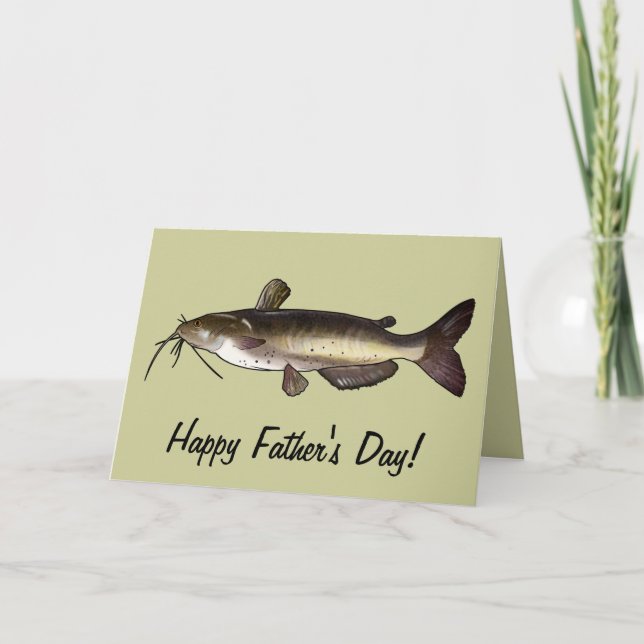 Carte Bonne Fête des pères : poisson-chat (Devant)