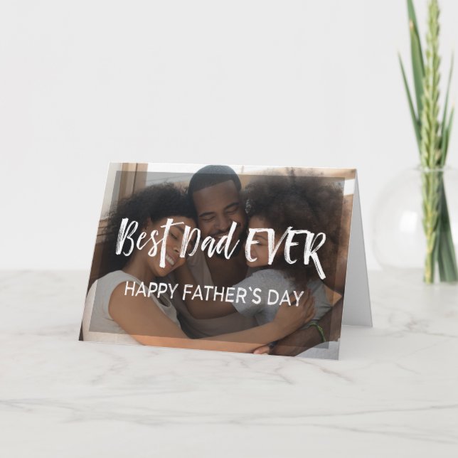 Carte Bonne Fête des pères pour papa | Deux photos moder (Devant)