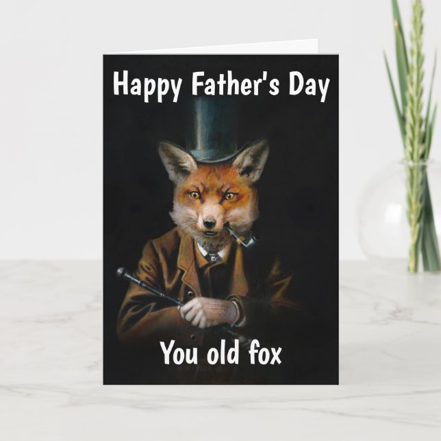 Carte Bonne Fête des pères Victorian Fox Card (Devant)