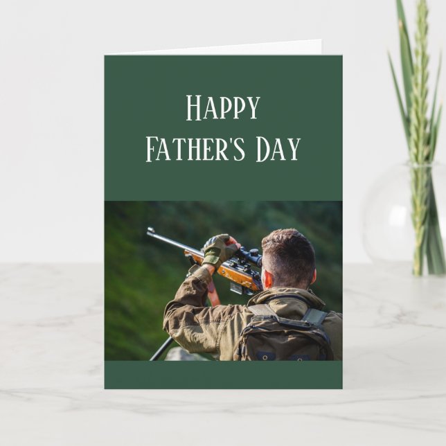 Carte Bonne Fête des pères voitures de chasse Camouflage (Devant)