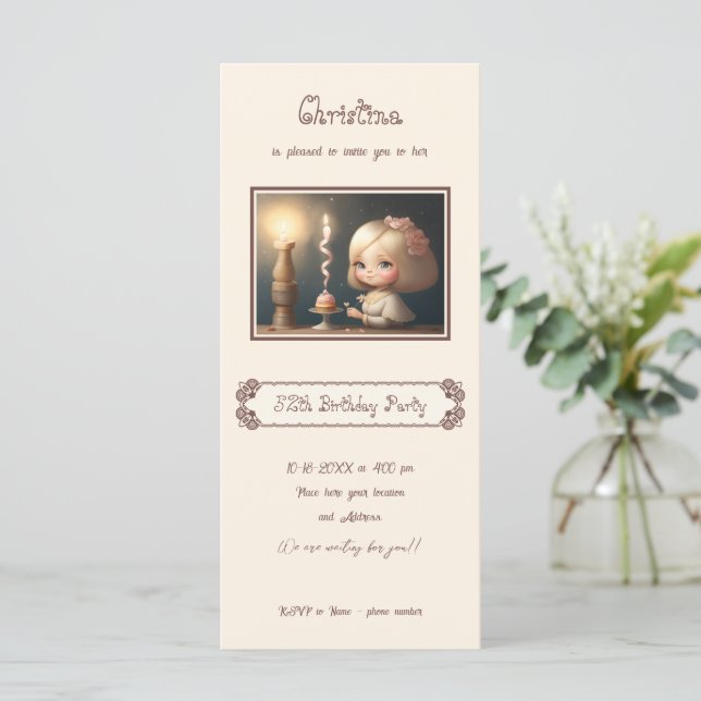 Carte Bonne fille anniversaire 01 (Debout devant)