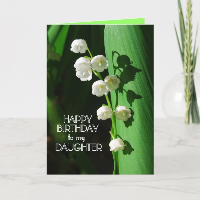 Carte Bonne fille d'anniversaire Lily de la vallée (Devant)