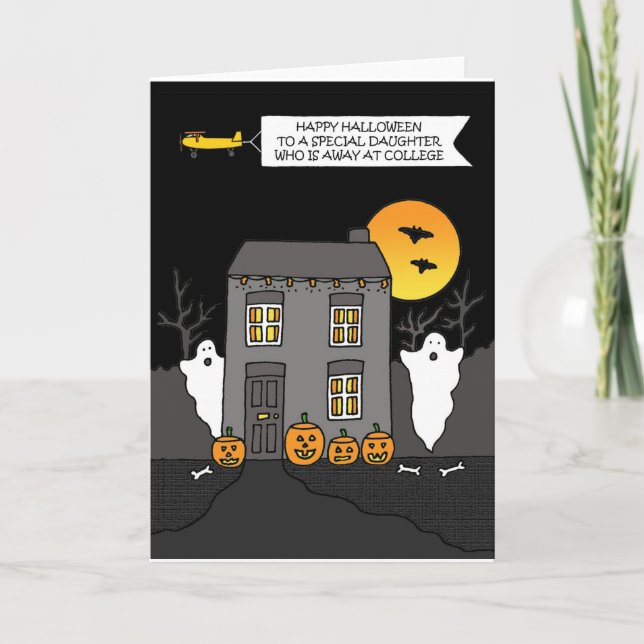 Carte Bonne fille Halloween à l'université (Devant)