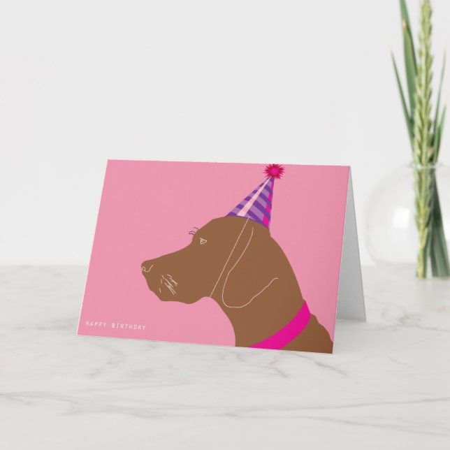 Carte Bonne Fille Vizsla anniversaire (Devant)