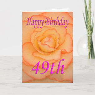 Carte Bonne Fleur d'anniversaire 49e