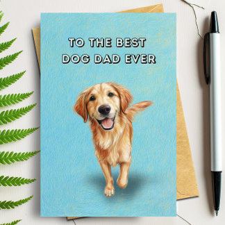 Carte Bonne Golden Retriever meilleur papa jamais Fête d
