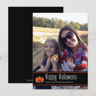 Carte Bonne Halloween avec Citrouille Photocarte