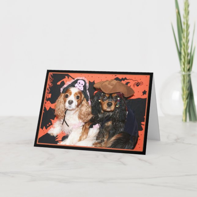 Carte Bonne Halloween Cavalier King Charles Spaniel Card (Devant)