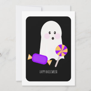 Carte Bonne Halloween mignonne Ghost Candy Card