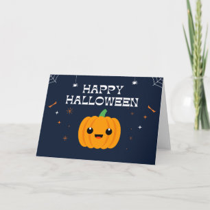 Carte Bonne Halloween Smiling Citrouille Card Enfants Ad