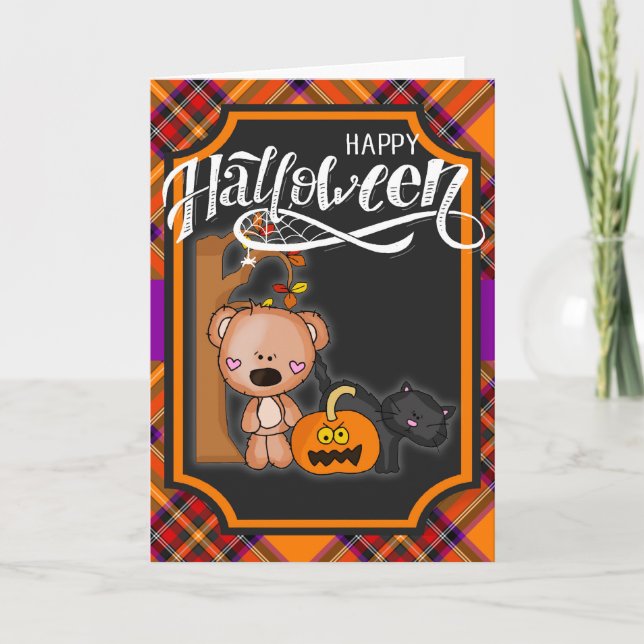 Carte Bonne Halloween Teddy Bear (Devant)