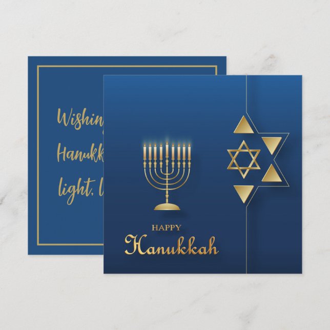 Carte Bonne Hanoukka (Devant / Derrière)