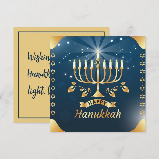 Carte Bonne Hanoukka (Devant / Derrière)