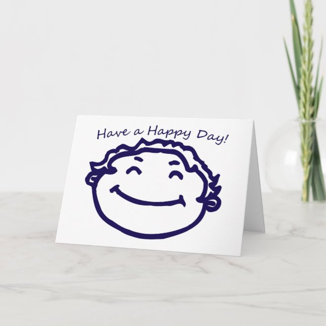 Carte Bonne journée, visage souriant (Devant)