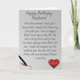 CARTE **BONNE LETTRE D'ANNIVERSAIRE** À MON ***MARI***