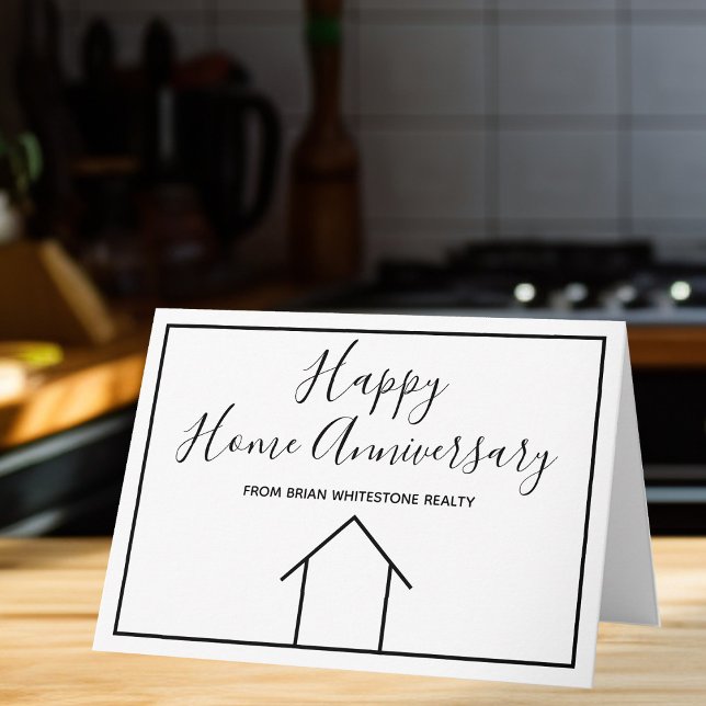 Carte Bonne Maison Anniversaire Simple Moderne Immobilie (Créateur téléchargé)