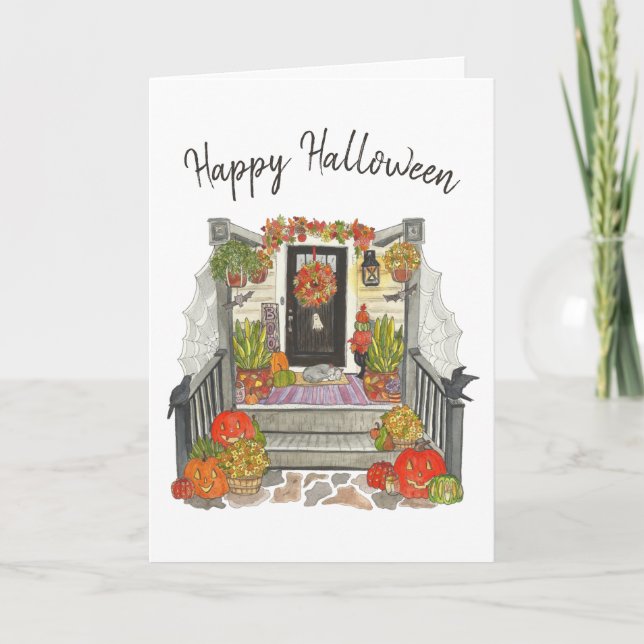 Carte Bonne maison d'Halloween (Devant)