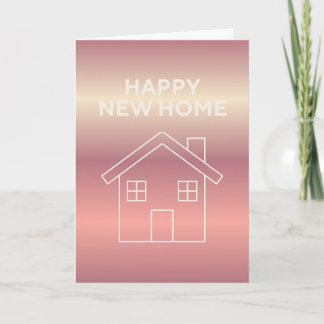 Carte Bonne Maison Nouvelle - Dégradé Rose