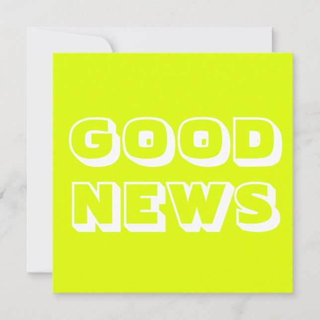Carte Bonne Nouvelle, Félicitations, blanc chartreuse (Devant)