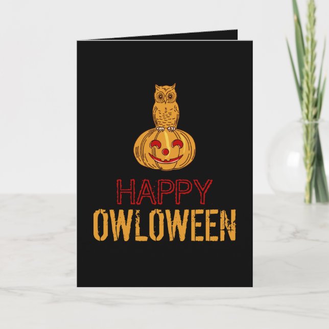 Carte Bonne Owloween, Halloween (Devant)