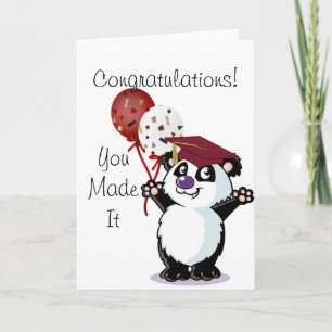 Carte Bonne Panda Bear Graduate