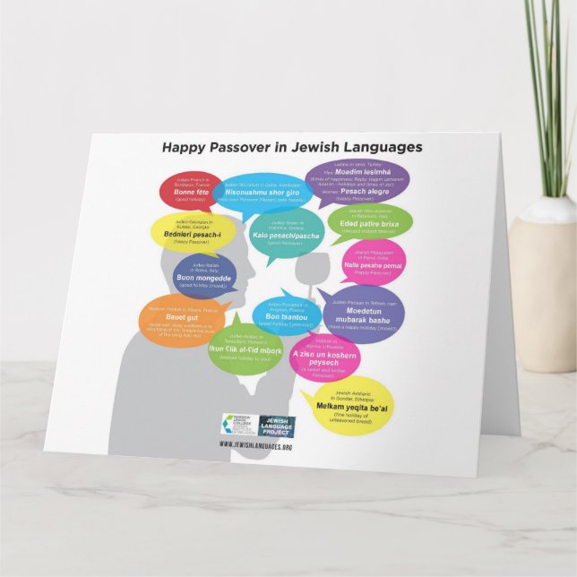 Carte Bonne Pâque en langues juives (Devant)