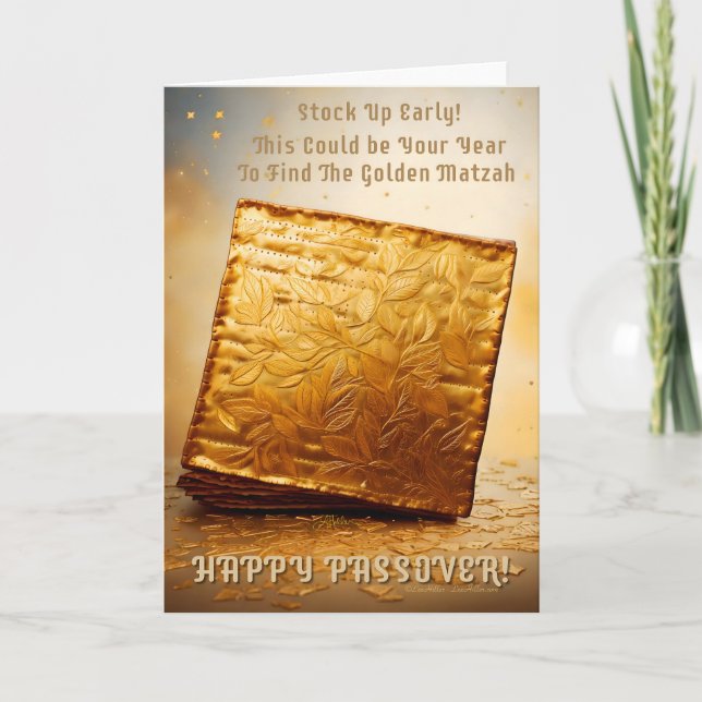 Carte Bonne Pâque ! Golden Matzah (Devant)