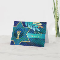 Bonne Pâque. Star of David and Kiddush Cup