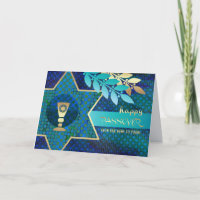 Bonne Pâque. Star of David and Kiddush Cup