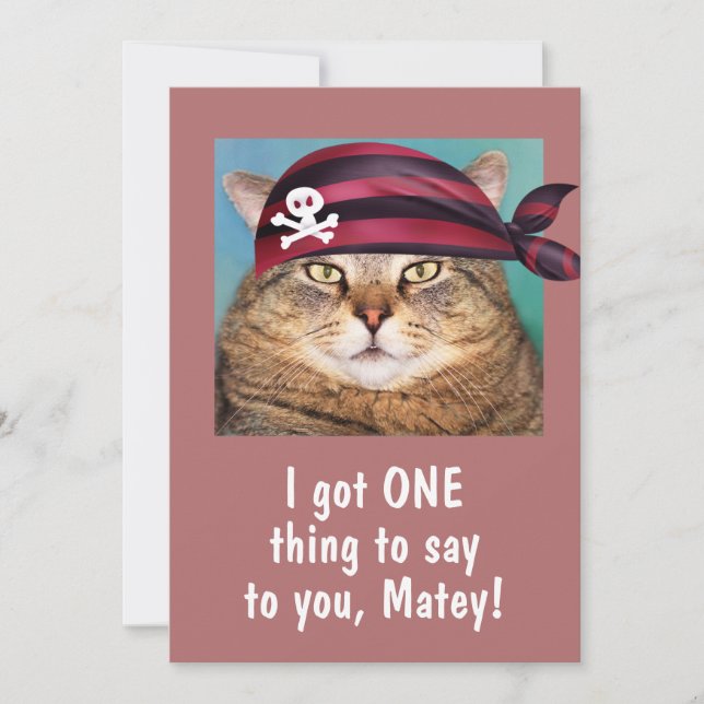 Carte Bonne Parole Comme Un Chat Du Jour Du Pirate (Devant)