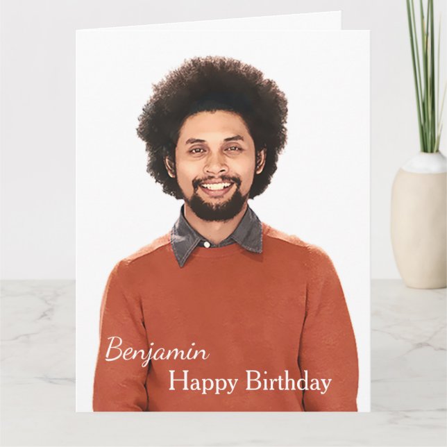 Carte Bonne photo d'anniversaire Big 8,5" x 11" Personna (Devant)