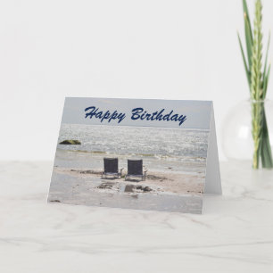 Carte Bonne photo de plage d'anniversaire