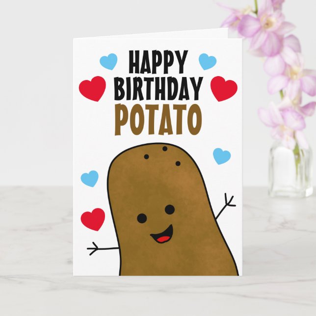 Carte Bonne pomme de terre d'anniversaire (Orchidée)