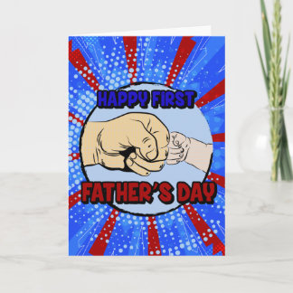 Carte Bonne première Fête des pères papa grand-père cade
