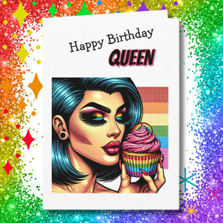Carte Bonne reine d'anniversaire | Femme LGBTQIA Trans