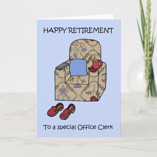 Carte Bonne retraite au commis au bureau (Devant)