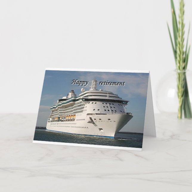 Carte Bonne retraite : bateau de croisière 3 (Devant)