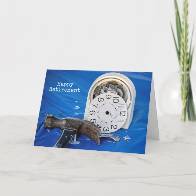 Carte Bonne retraite brisée Horloge d'alarme (Devant)