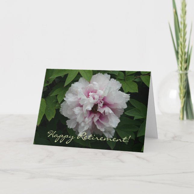 Carte Bonne retraite désire White Peony Elegant (Devant)