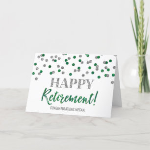 Carte Bonne retraite Félicitations Green Silver